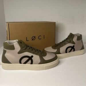 Loci Eleven Hi-Top Sneakers - Khaki/Forest Green/Black
